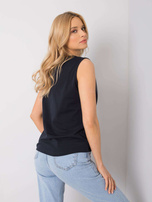 Granatowy top z nadrukiem Petra RUE PARIS