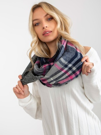 Wholesale Gray-Pink Women's Winter Checkered Scarf