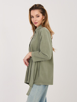 Khaki asymetrická košile z kordu RUE PARIS