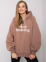 Světlě hnědá zateplená oversize mikina s kapucí Alice.