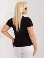 Hurt Czarny damski t-shirt plus size z okrągłym dekoltem