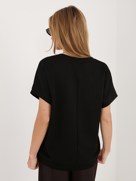 Czarna damska bluzka z napisem New York RUE PARIS