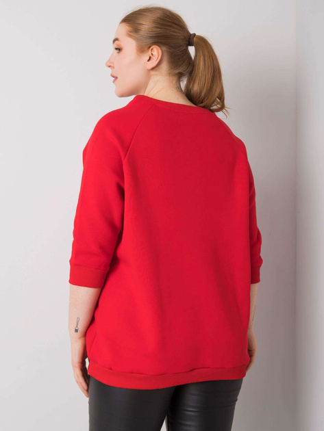 Czerwona bluza plus size bez kaptura Vincente
