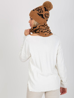 Hurtownia Camelowo-czarny zimowy komin damski 