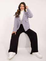 Hurt Light purple alpaca jacket with snap fastener.