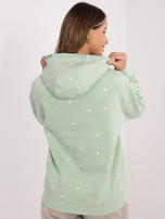 Pistacjowa dresowa bluza w serduszka