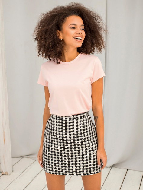 Jasnoróżowy bawełniany t-shirt basic Peachy