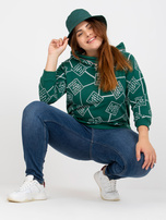 Zielona dresowa bluza plus size z kapturem  
