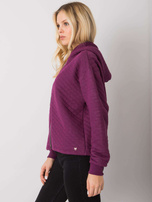 Fioletowa pikowana bluza basic Melanie