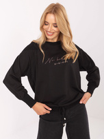 Czarna bawełniana bluzka z aplikacją