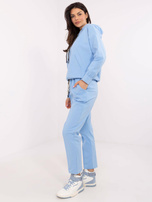 Hurt Jasnoniebieski dresowy komplet w jednolitym kolorze