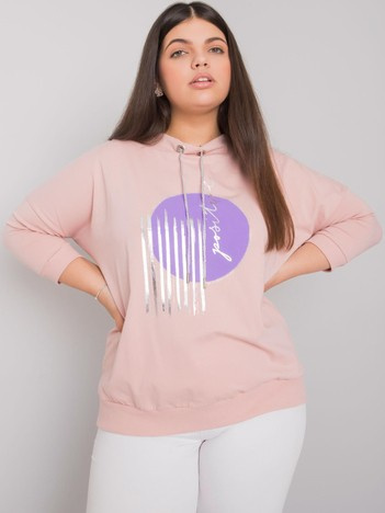 Schmutzig-rosa Plus-Size-Bluse mit Applikation Bella.