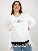 Hurtownia Ecru dresowa tunika plus size z rękawem 3/4