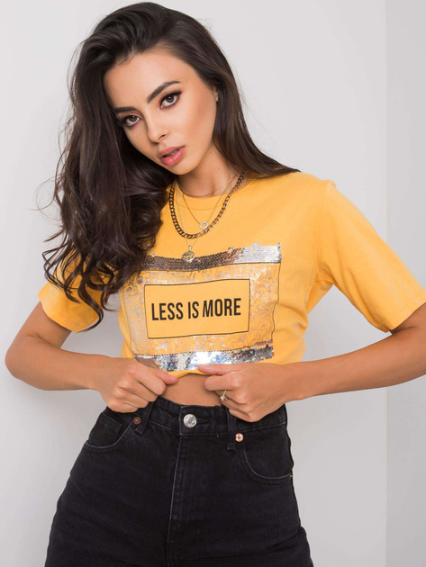 Jasnopomarańczowy t-shirt z napisem Nikki