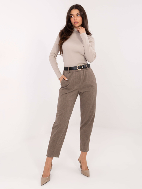 Beżowa bawełniana bluzka w prążek