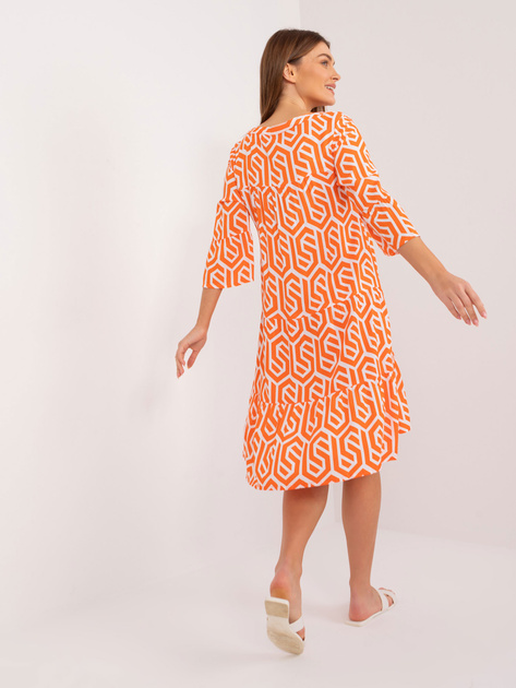 Hurt Pomarańczowa sukienka z rękawem 3/4 SUBLEVEL