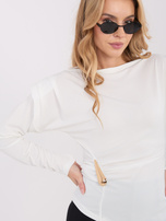 Ecru asymetryczna bluzka z dekoltem w łódkę