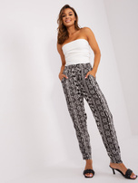 Hurt Czarne spodnie z materiału we wzory SUBLEVEL 