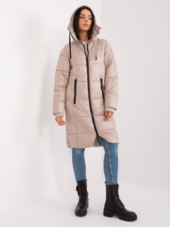 Hurt Beżowa pikowana kurtka zimowa SUBLEVEL