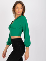 Zielona bluzka z dekoltem w serek Agathe