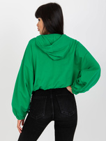 Hurtownia Zielona rozpinana bluza basic z kapturem RUE PARIS 