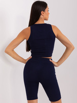 Hurt navy-blue and white three-piece casual set.