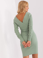 Hurt Pistacjowa bodycon sukienka basic z paskiem Dolce RUE PARIS