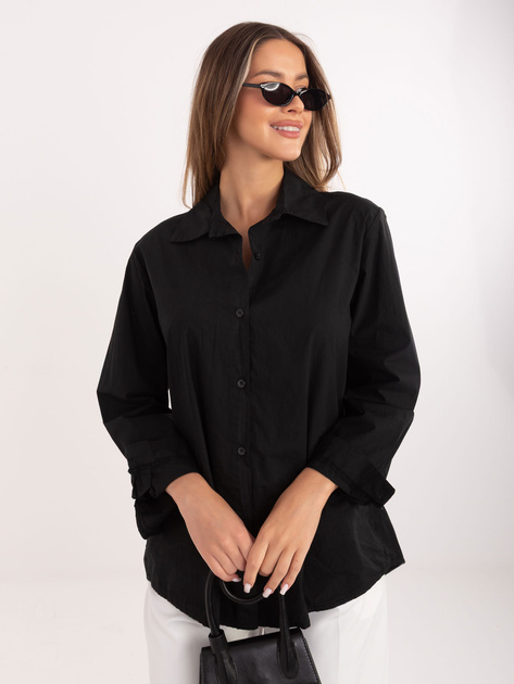 Czarna damska koszula z długim rękawem