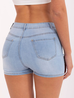 Niebieskie dopasowane szorty jeansowe