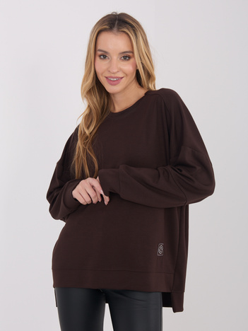 Czekoladowa bluza z dłuższym tyłem RUE PARIS