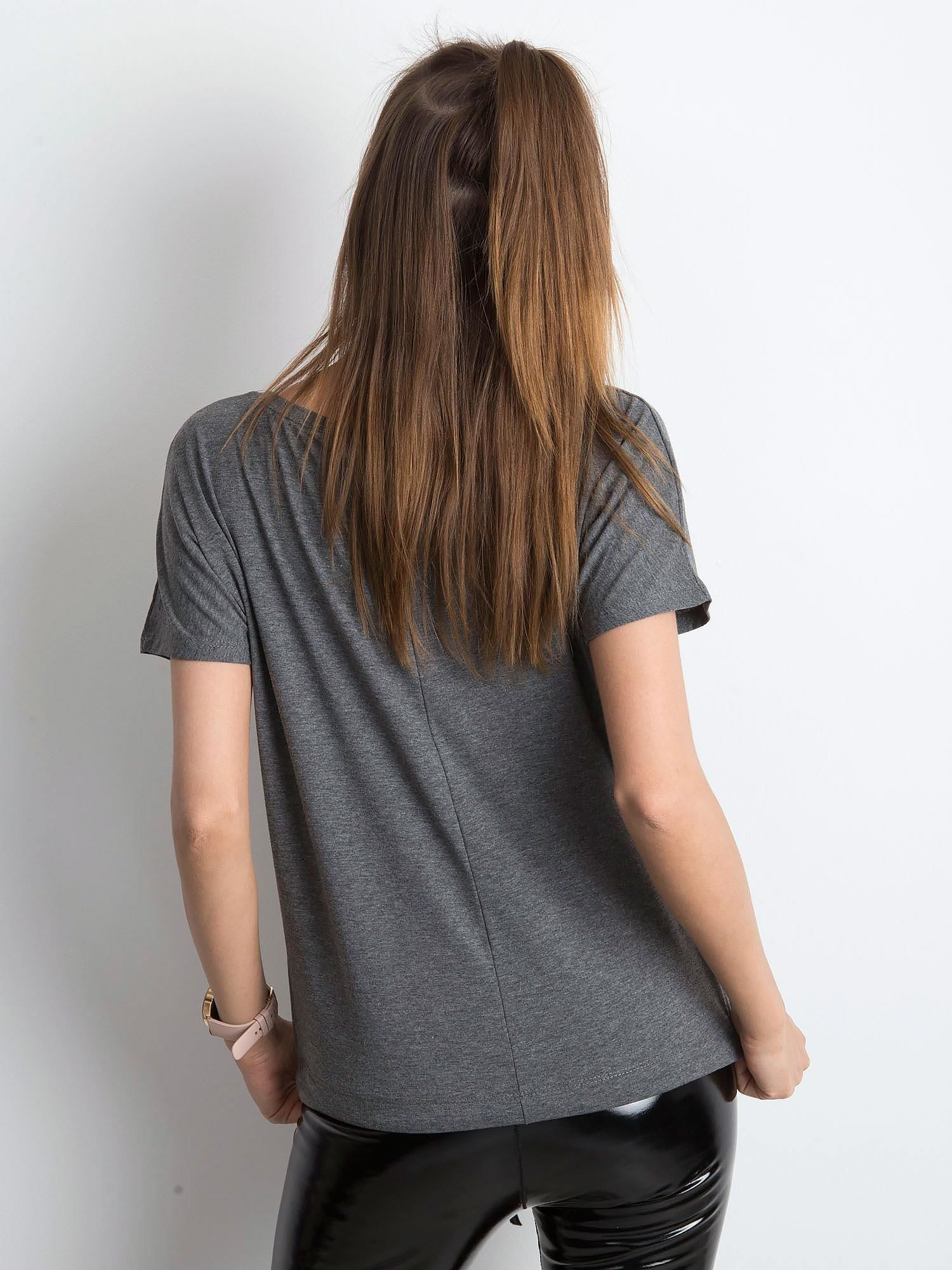 Ciemnoszary melanżowy t-shirt Curiosity
