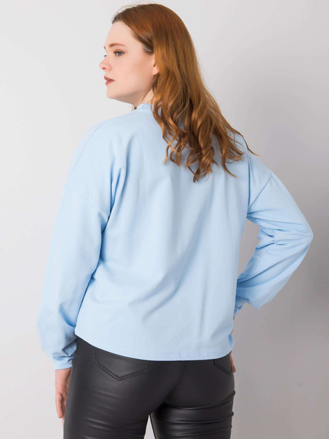 Jasnoniebieska bluza plus size z długim rękawem Florentia