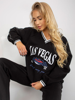 Hurt Czarny komplet dresowy o kroju oversize z nadrukiem