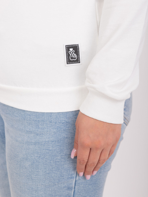 Hurt Ecru bawełniana bluzka plus size z długim rękawem