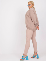 Ciemnobeżowa bluza plus size bez kaptura Harmony