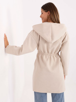 Light beige coat with waist gathering RUE PARIS.