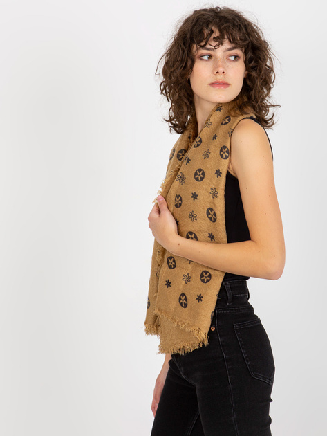 Hurtownia online Beżowy damski szal we wzory