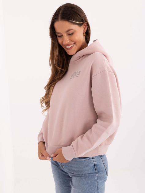 Jasnoróżowa ocieplana bluza z napisem SUBLEVEL