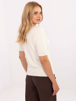 Jasnobeżowy sweter z krótkim rękawem