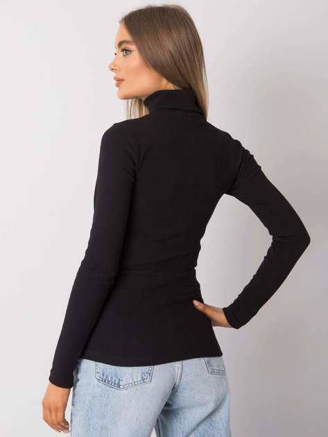 Czarna prążkowana bluzka z golfem Elisee RUE PARIS