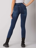 Ciemnoniebieskie dopasowane jeansy z wiązaniem Lexington