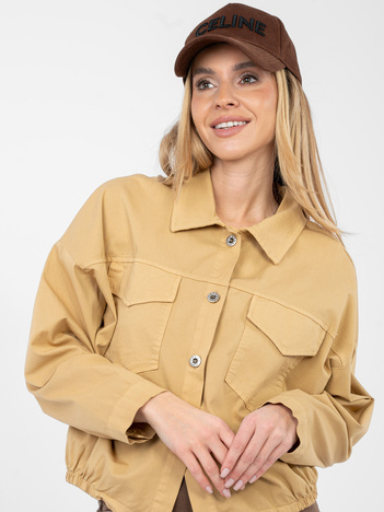 Camelowa rozpinana koszula z bawełny RUE PARIS