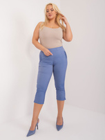 Hurt Niebieskie spodnie 3/4 plus size z kieszeniami