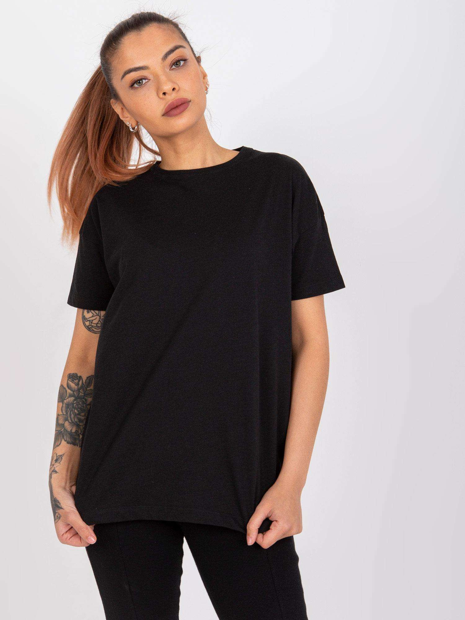 Czarny t-shirt basic bawełniany Honorine MAYFLIES