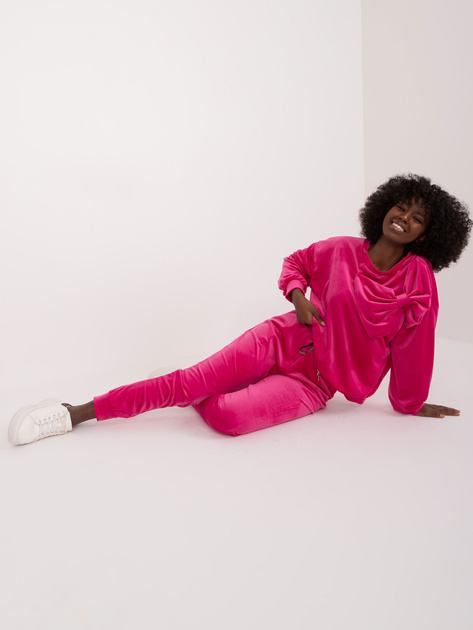 Hurt Fuksjowy dwuczęściowy komplet welurowy z bluzą