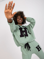 Pistacjowy dwuczęściowy komplet dresowy ze spodniami Natela 