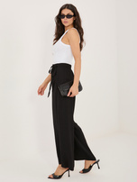 Czarne szerokie spodnie z zakładką