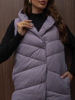 Hurt Jasminviolette lange Weste mit Kapuze SUBLEVEL.