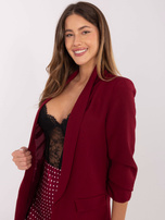 Bordowa marynarka z marszczonymi rękawami RUE PARIS