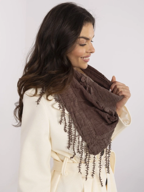 Brązowa trójkątna chusta z bawełny